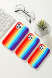 Rainbow silicone cases for Apple  iPhone 6-15promax  rainbow liquid style silicone mobile phone case anti-fall protective case