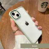 transparent silicone protective cover case with Hawkeye metal frame for iphone 11 - 14 pro max
