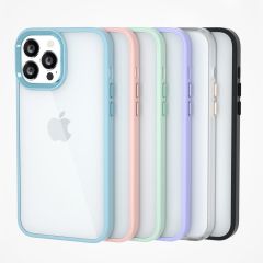 transparent silicone protective cover case with Hawkeye metal frame for iphone 11 - 14 pro max