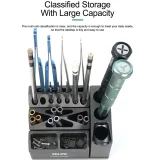 RL-001F Storage Box Mobile Phone Repair Tool Parts Tweezers Screwdriver Screw Parts Organizer Aluminum Alloy Storage Rac