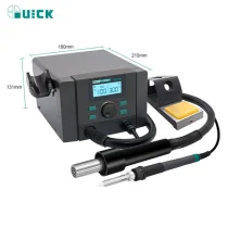 QUICK 8786D+ 2 in 1 Rework Station Hot Air Gun Electric Soldering Iron For Phone Screen Motherboard Lead-free Repair Tool