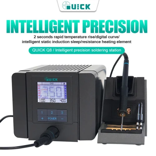 QUICK Q8 Heat gun Rework Station Soldering Station 150W LCD Digital Display Hot Air Gun Intelligent precision Station solder