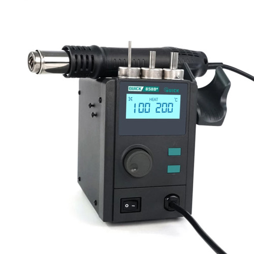 QUICK 858D+ Hot Air Soldering Station 750W Heat Air Gun Welding BGA SMD Rework Station With LED Digital Display Helical Wind