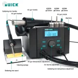QUICK 8786D+ 2 in 1 Rework Station Hot Air Gun Electric Soldering Iron For Phone Screen Motherboard Lead-free Repair Tool