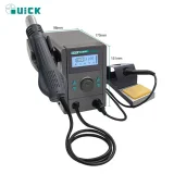 QUICK 8586D+ 2 in1 Hot Air Gun Lead-Free Heating Soldering Station Rework Station with Nozzle For CPU Motherboard Phone Repair Tool