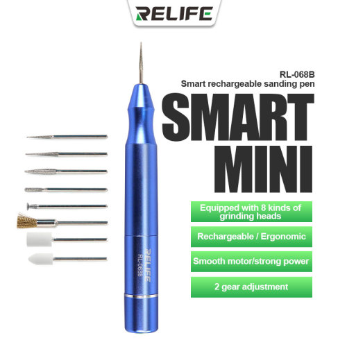 RELIFE RL068B Wireless Charging Smart Rechargeable Sanding Pen Tool for Lattice Cutting IC Grinding Motherboard Polished Repair