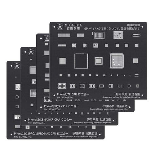 Qianli Mega-IDEA iBlack BGA Reballing Stencil kit CPU 2 in 1 RAM Power Wifi IC Plant Tin Net for iPhone 6-14 Pro Max