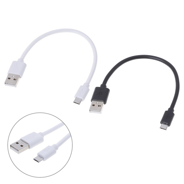 20cm Short Mini Micro USB for Iphone Fast Charge Cable Data Cable Charging Cord Black White