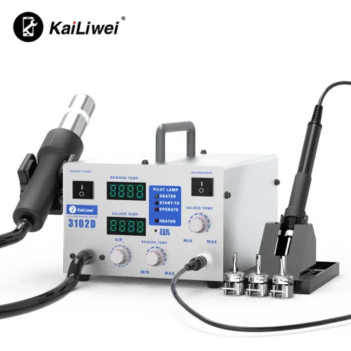 Kailiwei  3102D 2 IN 1 700W LED Digital Soldering Station Hot Air Gun For PCB IC SMD BGA Repair