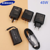 Original Samsung 45W PPS PD Super Fast Charger EU/US/UK Plug Dual Type C USB Cable For Galaxy S21 S20 S22 Plus Note 20 Ultra A91