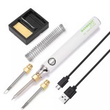 8W 5V Soldering Iron USB Charging Electric Soldering Iron Kit Digital Welding Iron Tool Temperature Adjustable + Stand/ Tin Wire