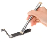 2UUL CL11 Metal Dual Heads Bristle Brush PCB Rework ESD Anti Static Dust Brush for Phone Tablet PCB BGA Repair Solderin