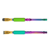 MIJING 2PCS/LOT IC Pad Cleaning Tool Steel / Sideburns Brush Colorful Handle Dust Removal of Solder Residue