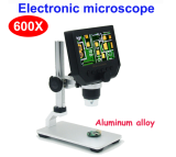 600X digital microscope electronic video microscope 4.3 inch HD LCD soldering microscope phone repair Magnifier + metal stand