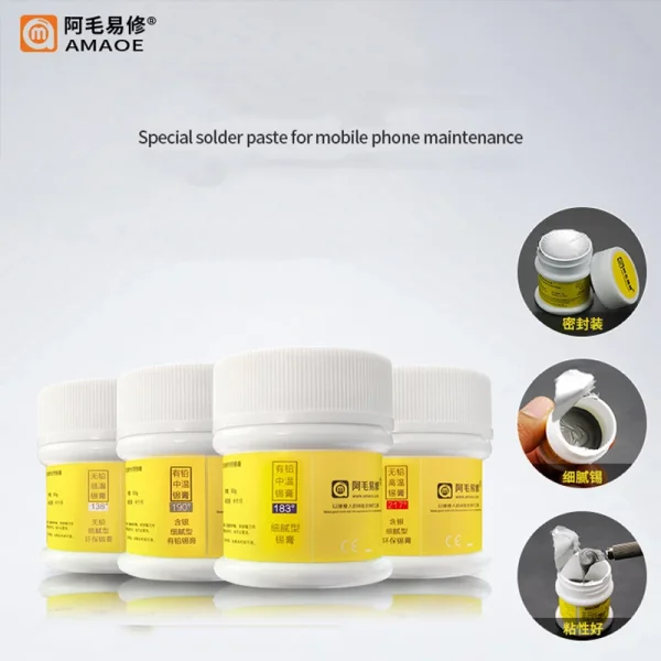 AMAOE solder paste leaded lead free silver high medium low temperature phone repair solder flux M9 M10 M11 M13