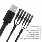 WYLIE 3A USB Power Boot Cable For Iphone 6 6S 7 8 Plus X XR XS 11 12 13 14 Pro Max Mobile Phone Repair Special Power-On Line