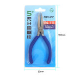 RELIFE RL-111 5-inch High Carbon Steel Toothless Flat Nose Pliers Outlet Mini Scissors Plastic Handle Pliers Hand Tool