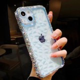 Apple mobile phone case new diamond pattern with drill anti-fall all-inclusive protective cover right angle