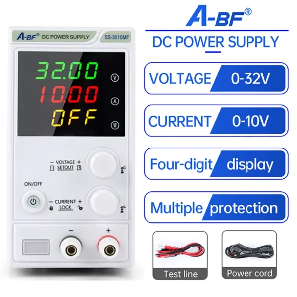 SS-3010MF A-BF Lab DC Power Supply Adjustable 30V/10A/300W Variable Voltage Regulator Stabilizer Switching Laboratory Bench Power Source
