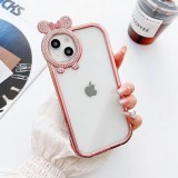 Suitable for iPhone 13 Promax diamond-studded electroplating ear mobile phone case Apple 13 Minnie cute transparent soft case