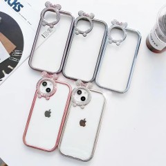 Suitable for iPhone 13 Promax diamond-studded electroplating ear mobile phone case Apple 13 Minnie cute transparent soft case