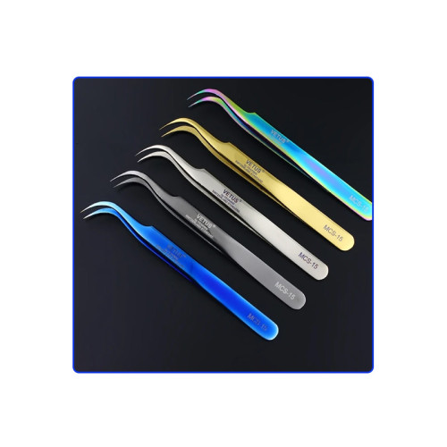 VETUS MCS-12 series Rainbow Tweezer Stainless Steel Colorful Tweezers