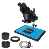 Big Table Zoom 7X-50X 3.5X-90X Industrial Binocular Stereo Microscope Magnification 56 Adjustable LED Lights