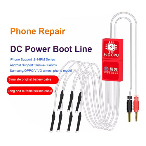 Zhikai Boot Power Cable For iPhone 6 -14PM Android Huawei Samsung XIAOMI DC Power Supply Test Battery Charging Activation Line