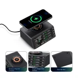 QIANLI MEGA-IDEA PQW110 15W wireless Fast charging Magnetic suction power supply Digital display 8-way For phone Ipad Charger