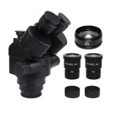 2020 Black 3.5X-90X 7X-45X Trinocular stereo Microscope digital electronic Microscope Head+WD0.5x 2.0x Auxiliary Len