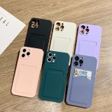 Foreign Trade Explosions Suitable for Apple 14promax Card Case iphone13 Card Silicone Color Contrast Protective Cover