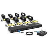 MT-Viki 8 Ports KVM Switch Manual Push Button Eight Hosts Share One Monitor/Multiple USB Devices With Original Cable MT-801UK -L