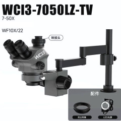 WCI3 7-50X continuous zoom trinocular microscope