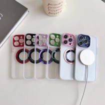 CD pattern metal ring tpu protective cover