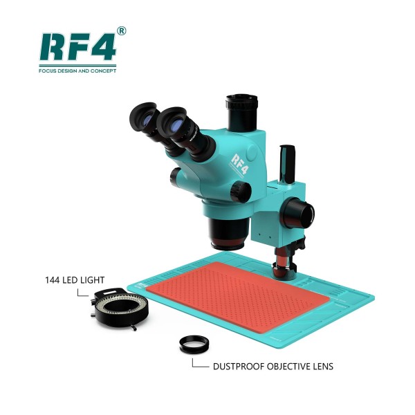RF4 Good Quality Synchronous Zoom High Temperature Resistant Large Chassis 144LED Stereo Magnification Microscope RF6565-PO4