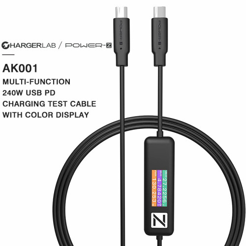 AK001 / C240 Charge LAB POWER-Z Detection Data Line 240W USB PD Charging Test Cable 1.5M/5FT