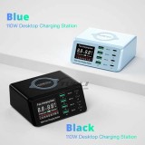 ASOMETECH 110W Desktop Type C Charger Digital Display PD QC3.0 Fast Charging For iPhone 14 13 Max Pro iPad For Xiaomi Samsung