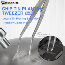 MECHANIC Aax-17 Stainless Steel Precision Tweezers for Phone Chip Tin Planting Non-magnetic Flying Wire Tiny Clamping Tool