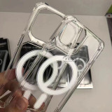 Official magnetic transparent mobile phone case for iPhone x-15 series