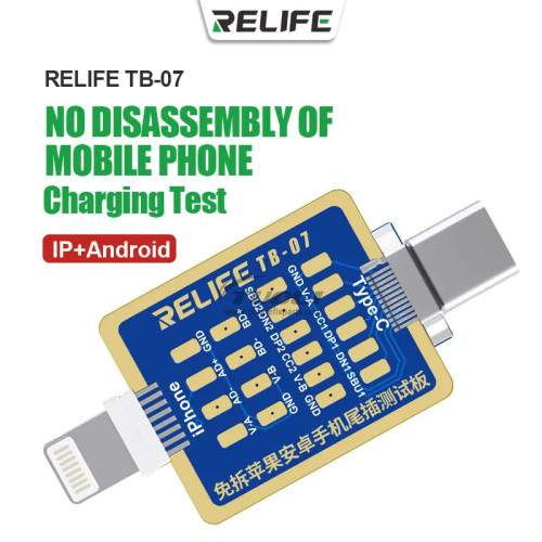 RELIFE TB-07 Mobile Phone Tail Plug Test Board No Need Disassemble Changing Test for iPhone Android Quickly Locate Faults Tool