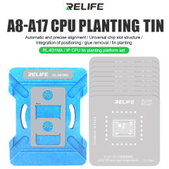 RELIFE RL-601MA A8-A17 IP CPU Repair Fixture Set IC Chip Planting Tin Template Fixture for CPU/hard disk/font library