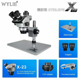 Wylie X23 Zoom Professional Trinocular Stereo Microscope HD Laser Eye Cyclops X40 X80 Camera For Mobile Phone Repair Tools