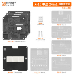 AMAOE IP X-15PM  24 in 1 middle layer tin planting platform for iPhone X/11/12/13/14 /15 series 0.12mm