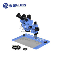 Mijing MJ-6555 Trinocular Microscope with Heat-resistant Pad for Mobile Phones Motherboard PCB Repair HD Microscope Tools set