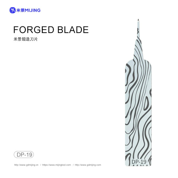 MIJING Forged Blade DP-19/35° Bent Tip/Hand Polishede Chip/Fixing Screen Bracket/Removal Small Component/Edge Glue Removal/Tools