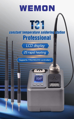 WEMON T31 constant temperature soldering station Supports for T115/T210/T245 integrates intelligent temperature control, cleani