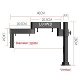 Luowei  Microscope Swing Arm 360 ° Movable Universal Metal Bracket Aluminum Alloy Telescopic Folding Column Support