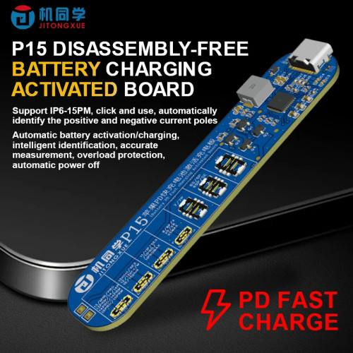 Ji Tong Xue JTX P15 Disassembly-Free Battery Charging Activation Board For Ip 6-15PM With PD Fast Charging, Activated Battery