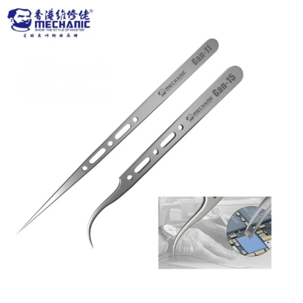 MECHANIC Tweezers GAN-15 GAN-11 Mobile Phone Repair Fingerprint Flying Wire Anti-magnetic Precision Components Fine Tip Clip