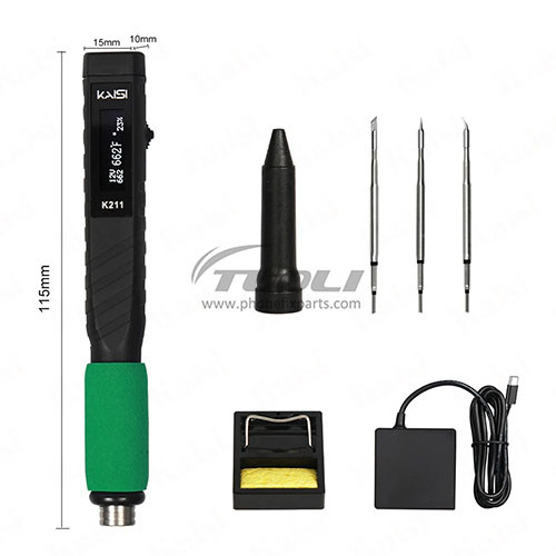 Kaisi K211 USB Soldering Station C210 Electric Soldering Iron Portable 65W Type-C Fast Charging Cell-Phone Repair Welding Tools
